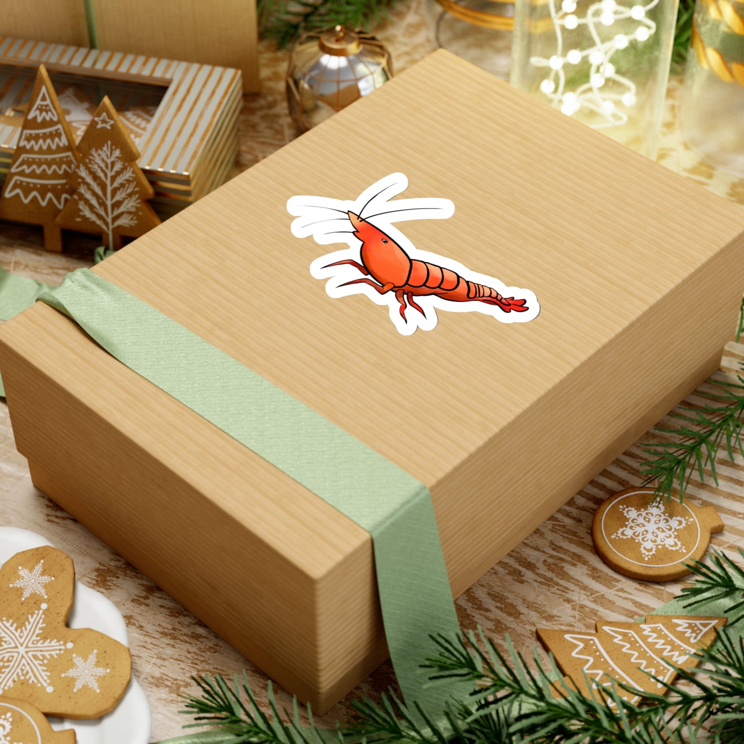 Little Shrimp ocean marine sea animal Kiss-Cut Sticker