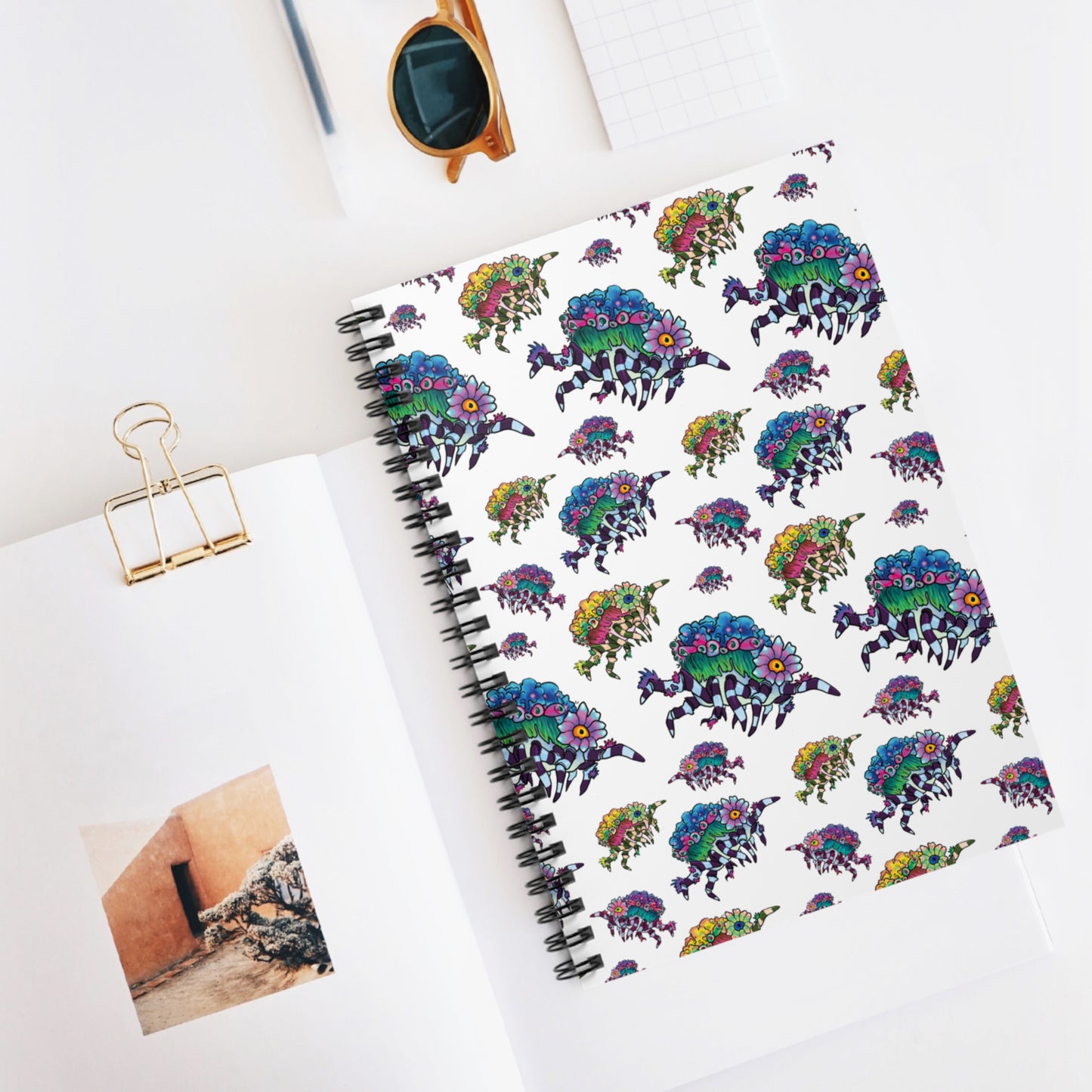 Decorator Crab Pattern Spiral Notebook - Ruled Line