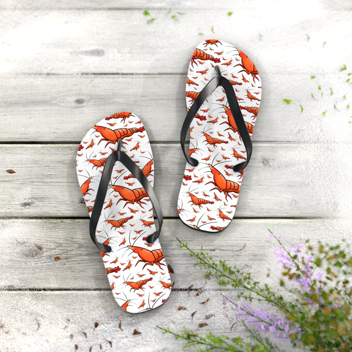 Shrimp Summer Beach and Pool Flip Flops