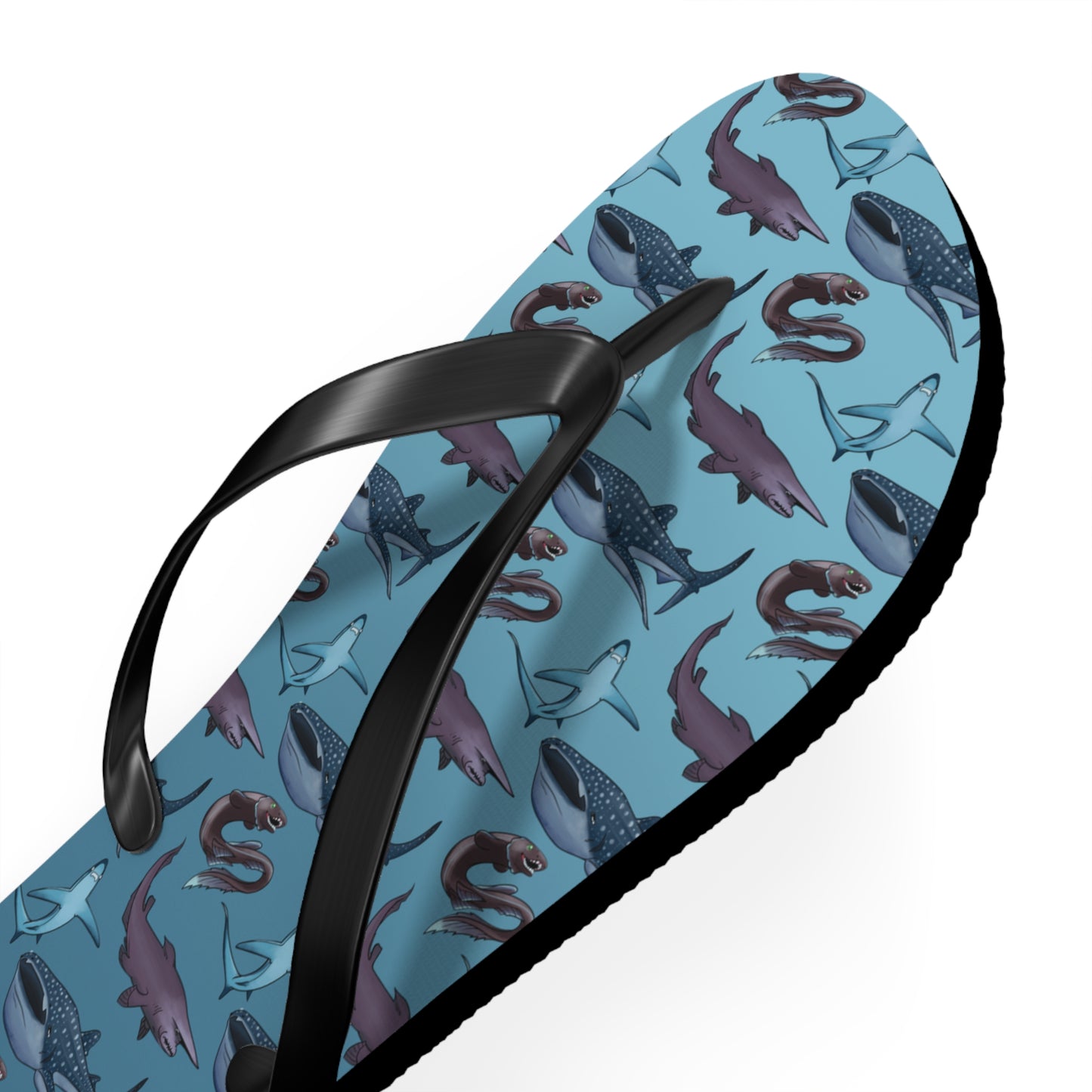 Shark Pattern Summer Beach and Pool Flip Flops