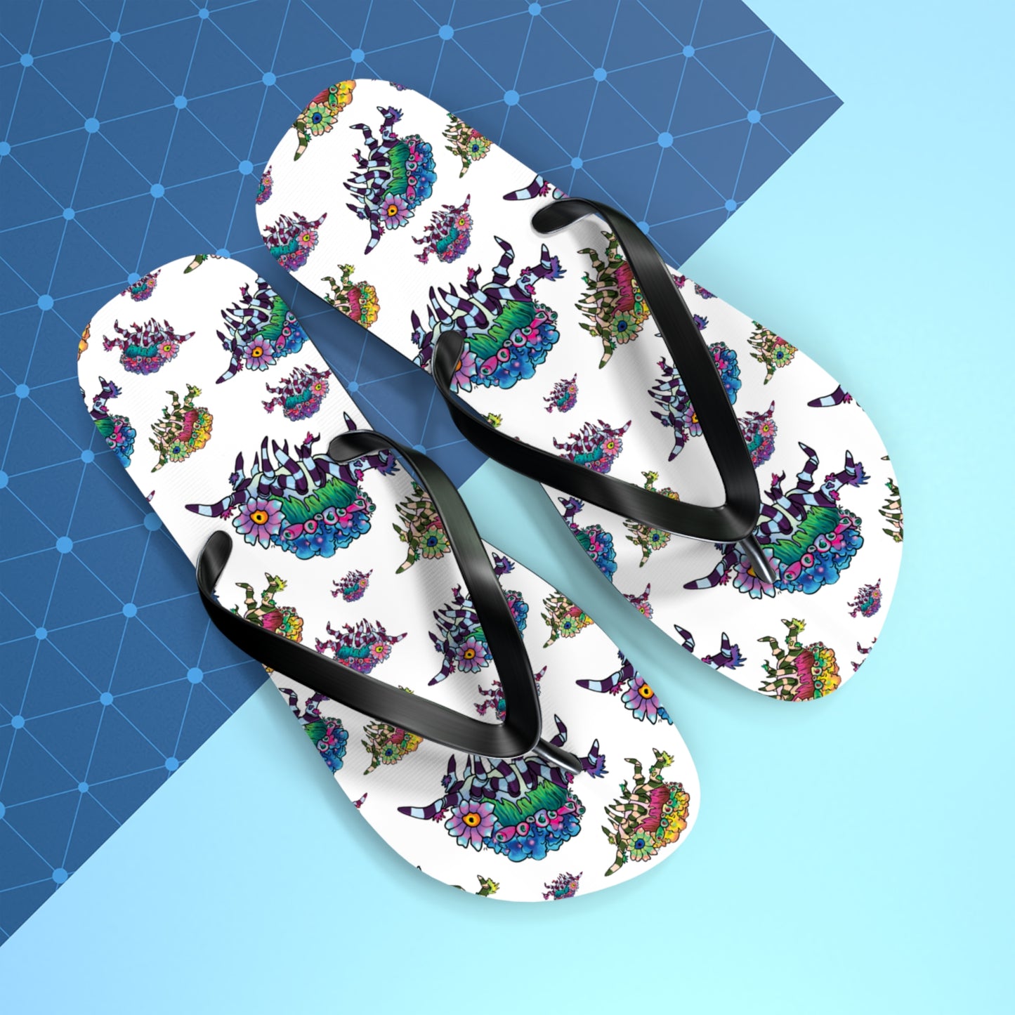 Decorator Crab Summer Beach and Pool Flip Flops