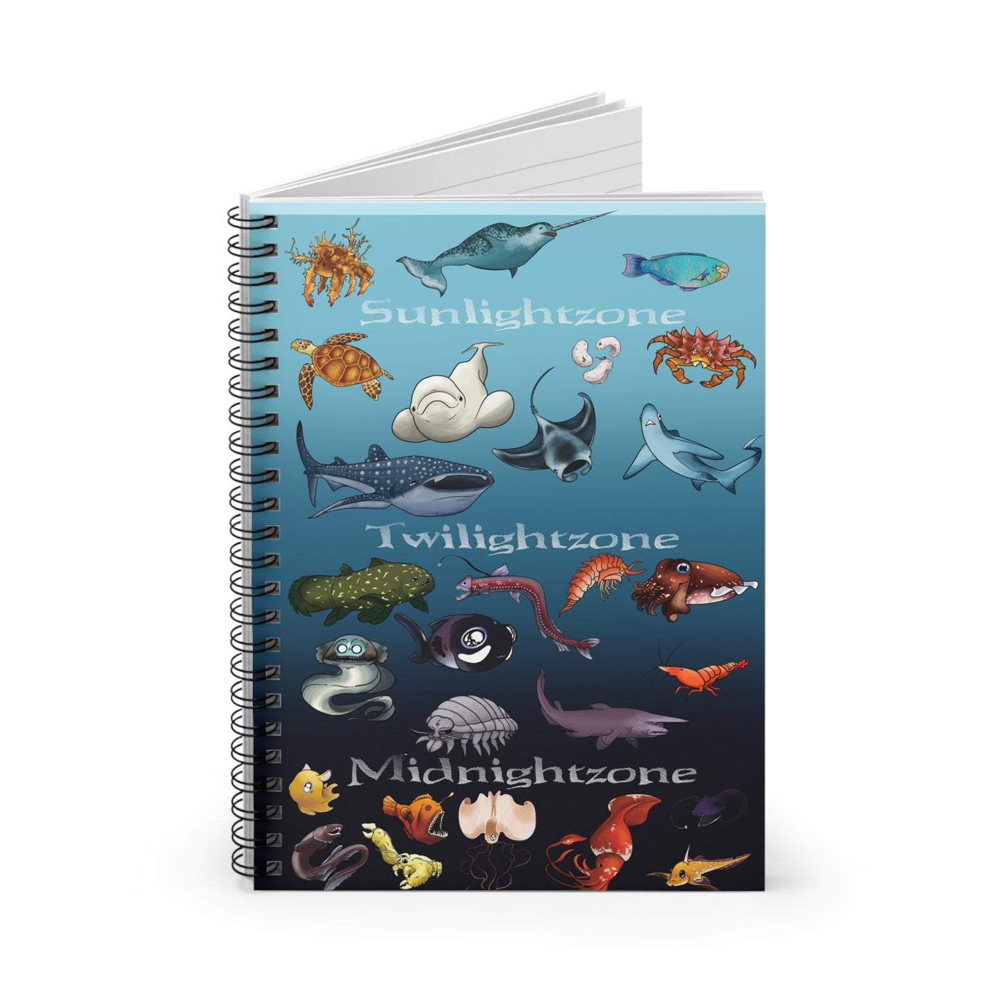 Ocean Zones Spiral Notebook - Ruled Line
