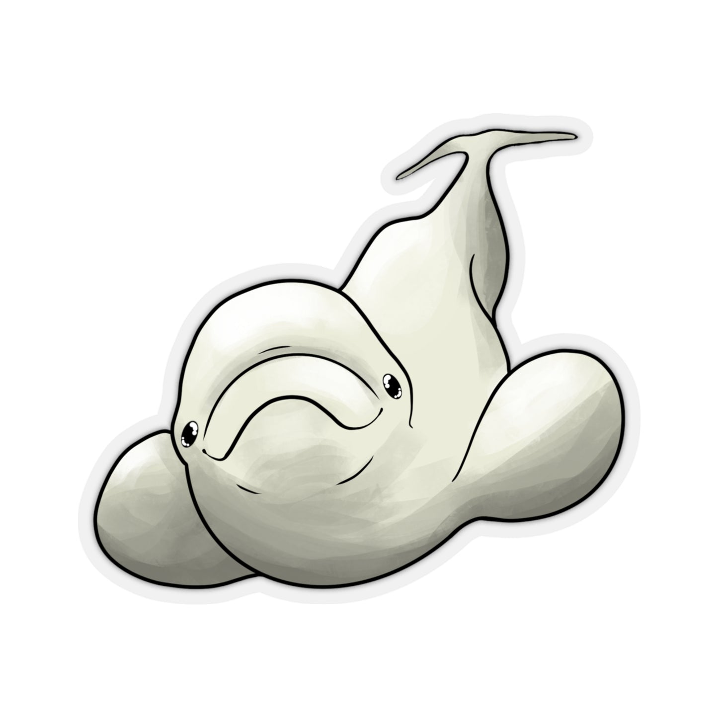 Beluga whale baby beluga ocean marine animal Kiss-Cut Sticker