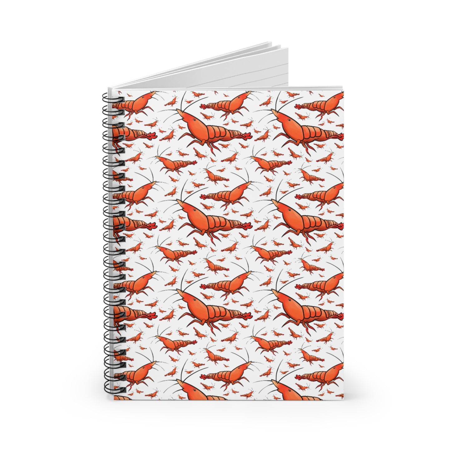 Shrimp Pattern Spiral Notebook - Ruled Line