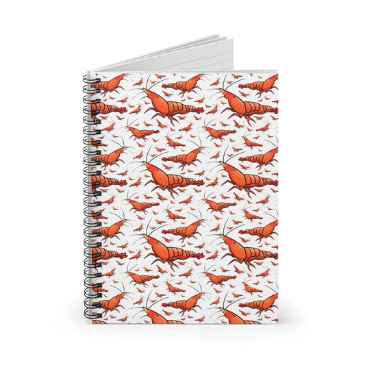 Shrimp Pattern Spiral Notebook - Ruled Line
