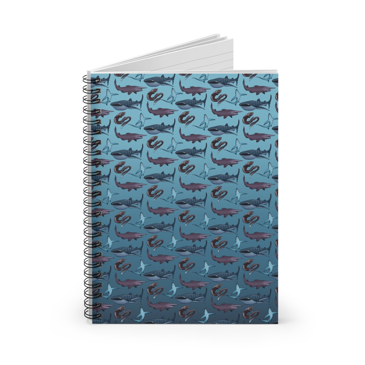 Shark Pattern Spiral Notebook - Ruled Line
