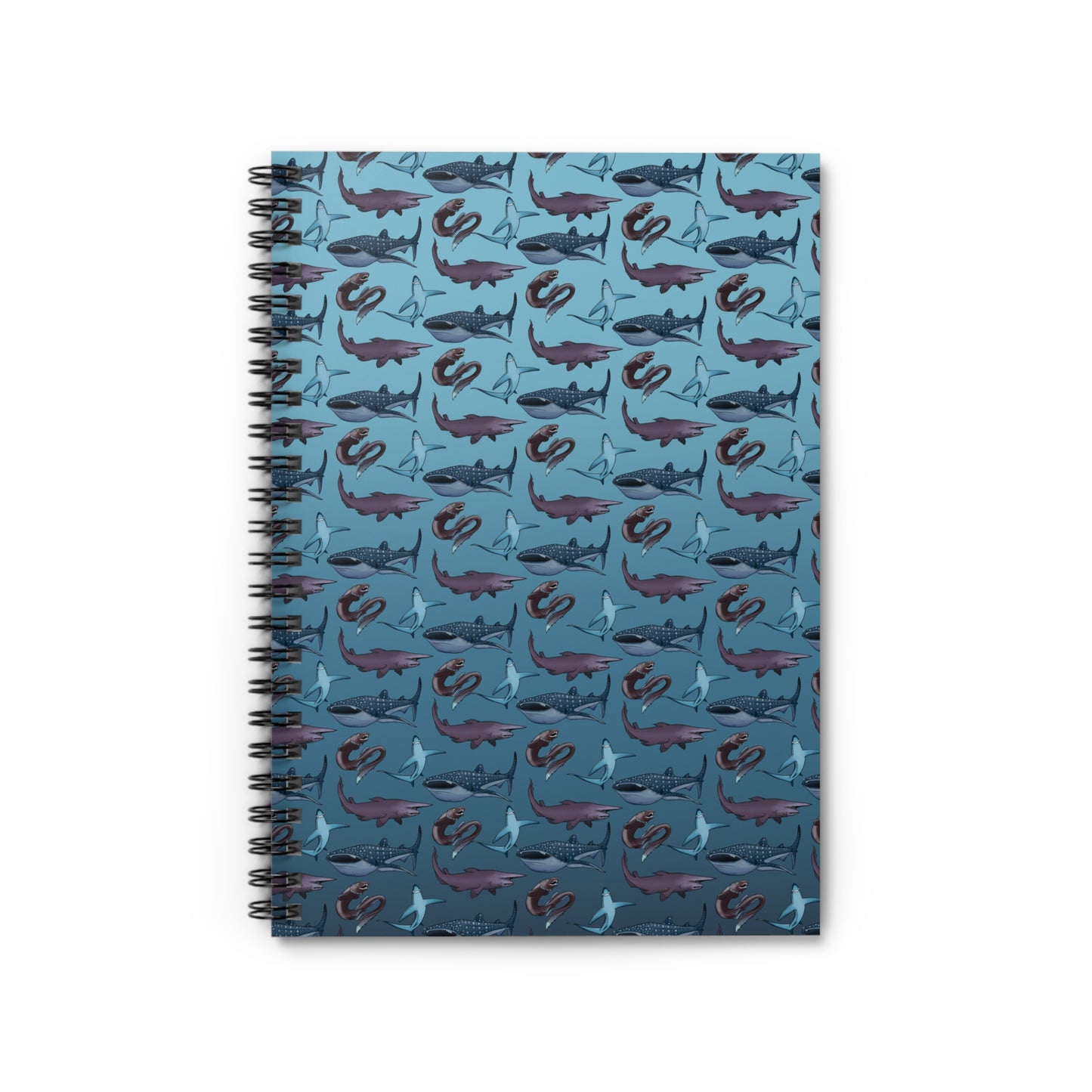 Shark Pattern Spiral Notebook - Ruled Line