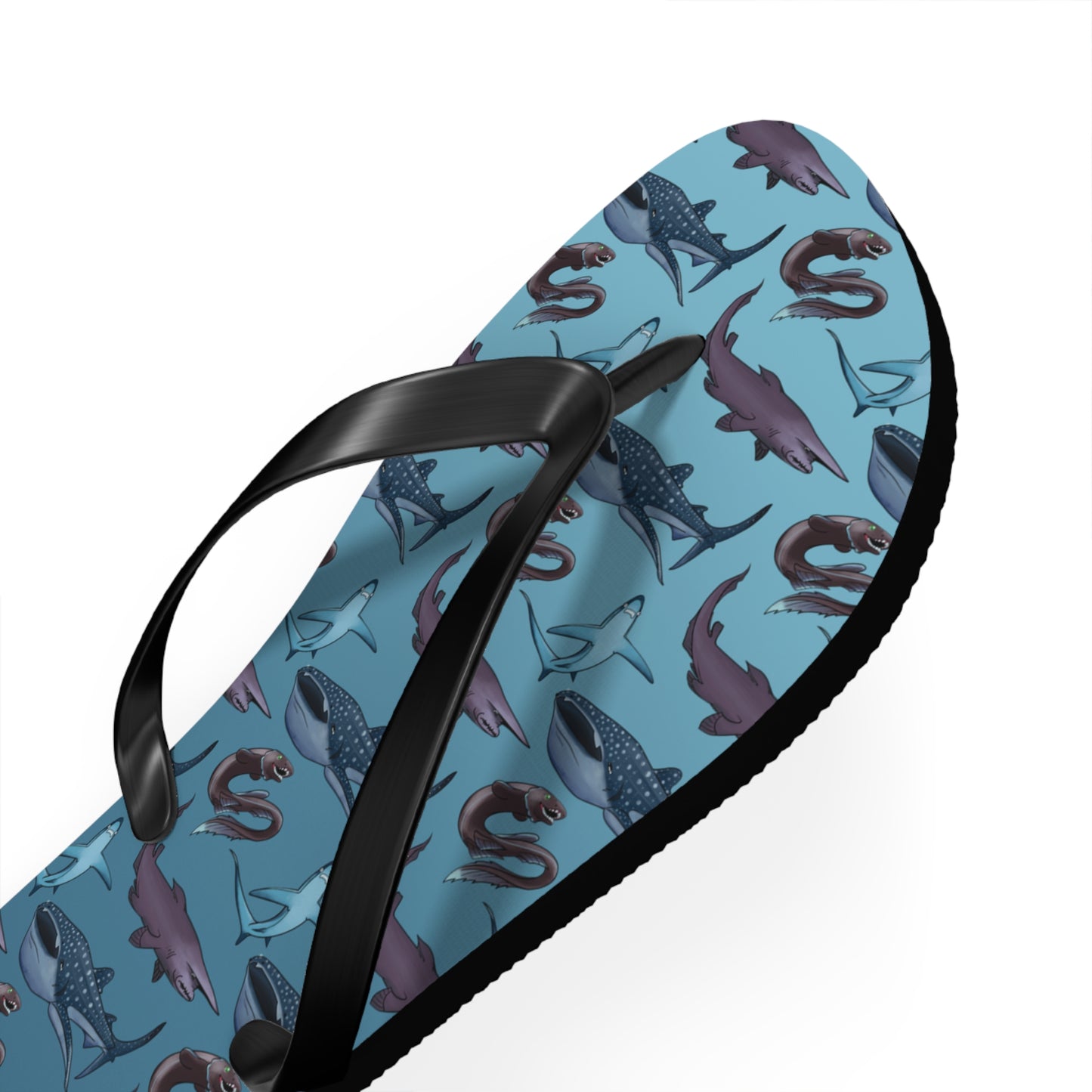 Shark Pattern Summer Beach and Pool Flip Flops