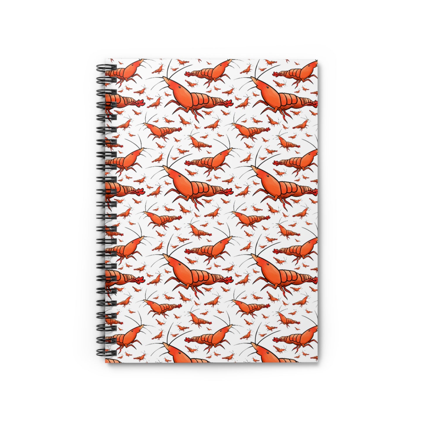Shrimp Pattern Spiral Notebook - Ruled Line
