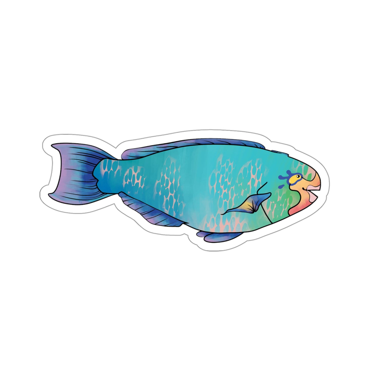 Parrot fish Tropical fish ocean marine animal Kiss-Cut Sticker