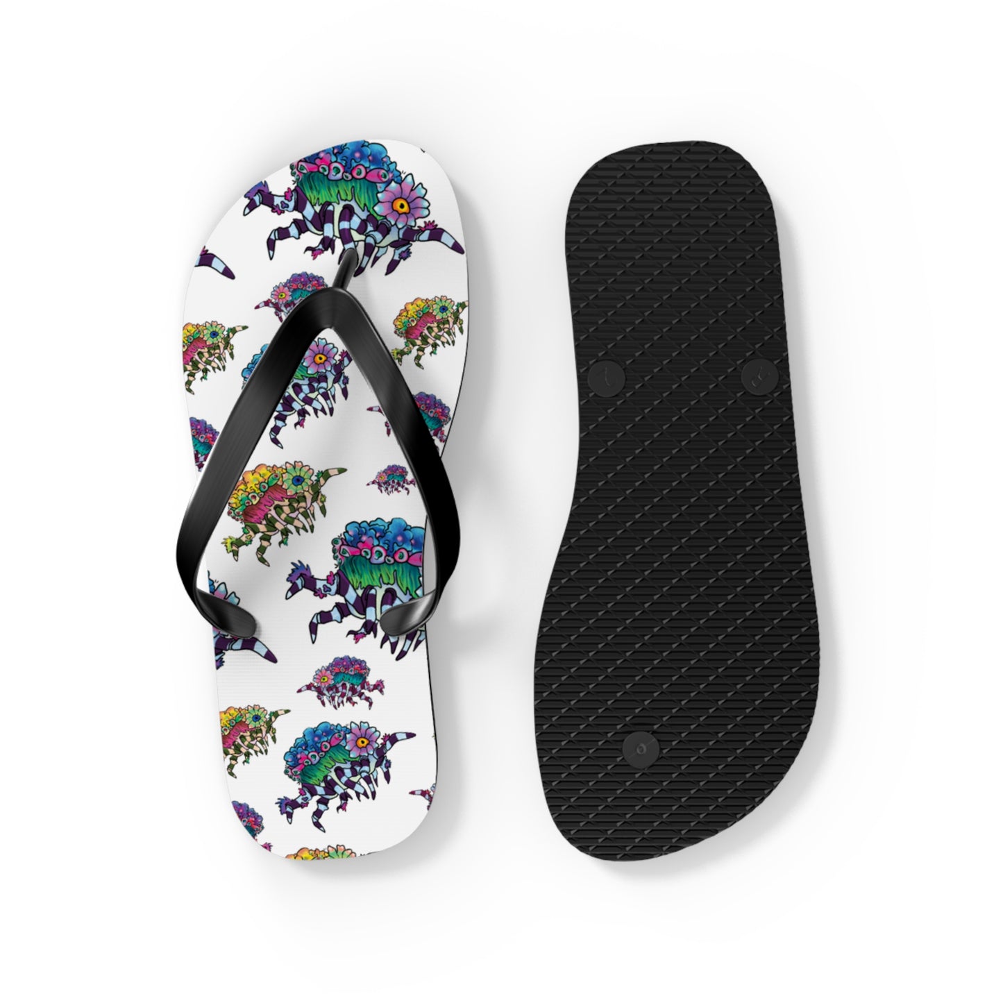 Decorator Crab Summer Beach and Pool Flip Flops