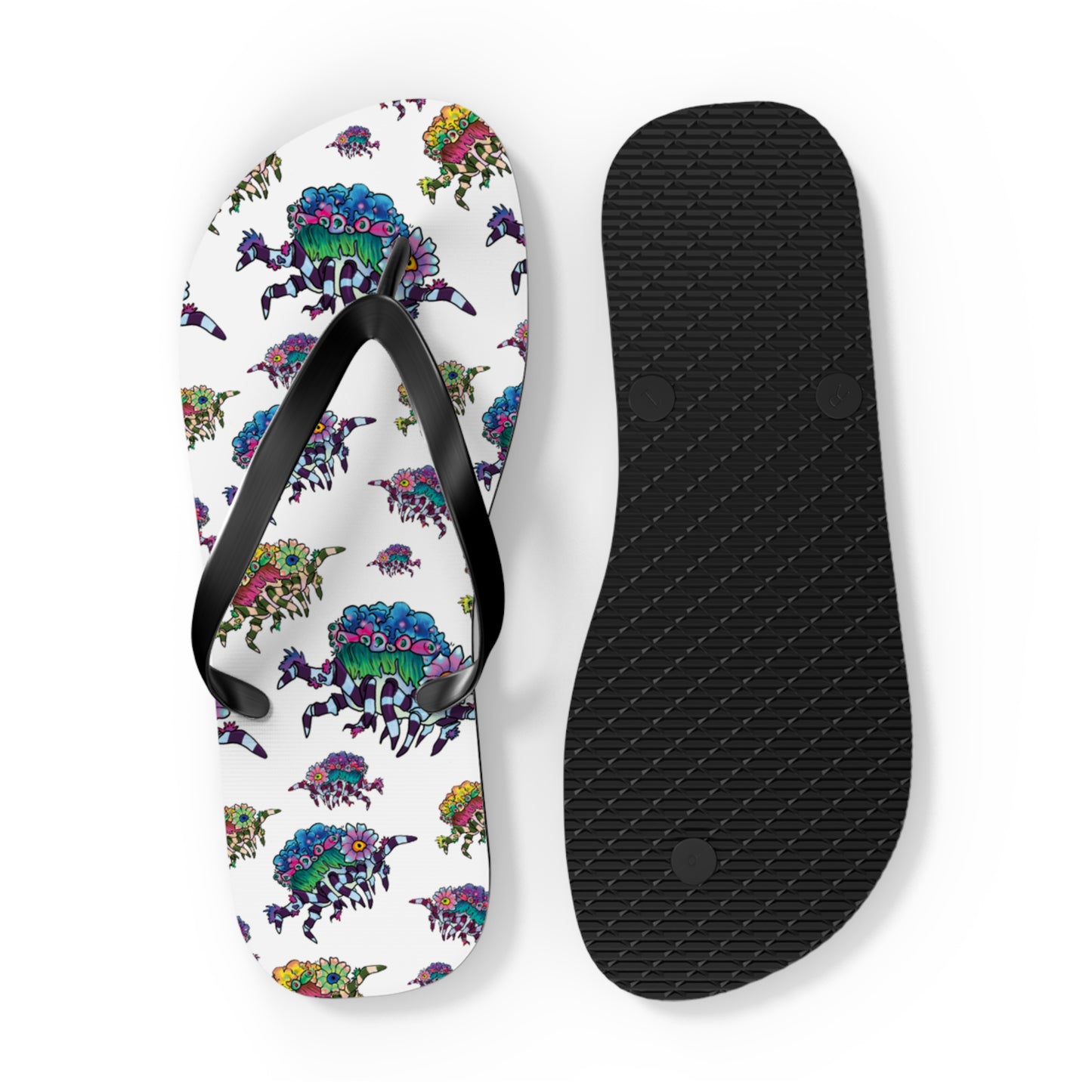 Decorator Crab Summer Beach and Pool Flip Flops