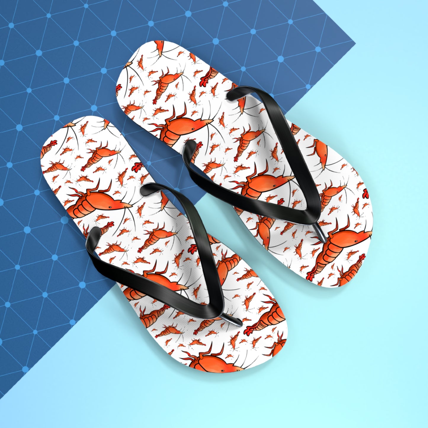 Shrimp Summer Beach and Pool Flip Flops