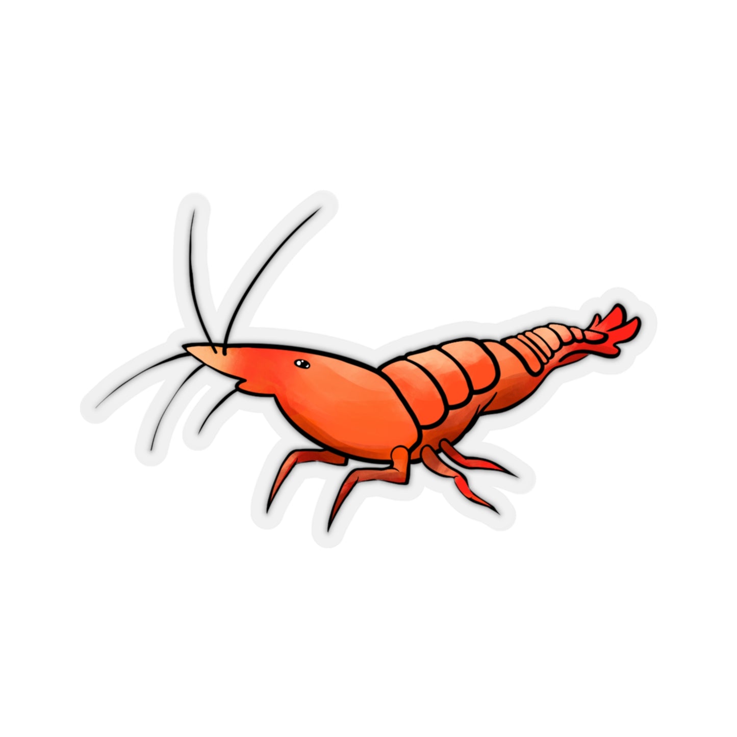Little Shrimp ocean marine sea animal Kiss-Cut Sticker