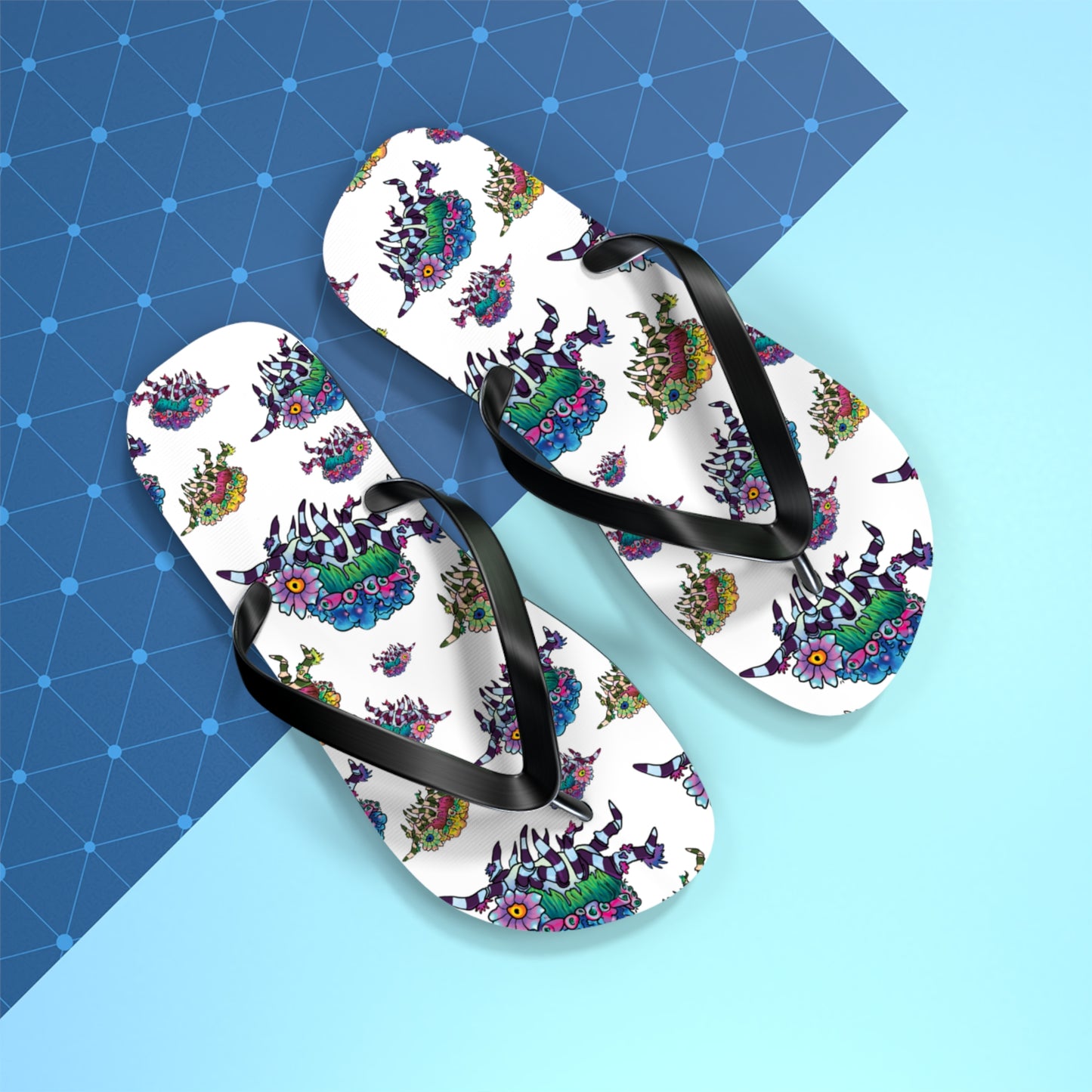 Decorator Crab Summer Beach and Pool Flip Flops