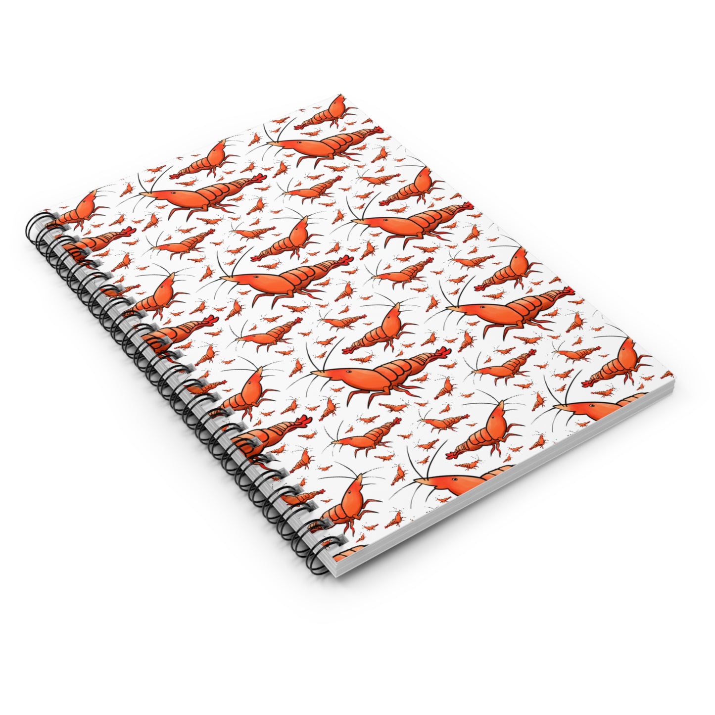 Shrimp Pattern Spiral Notebook - Ruled Line