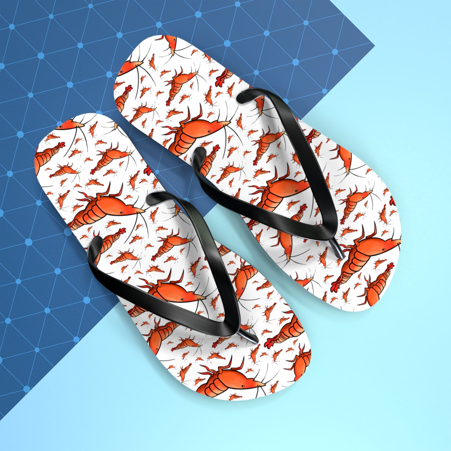 Shrimp Summer Beach and Pool Flip Flops