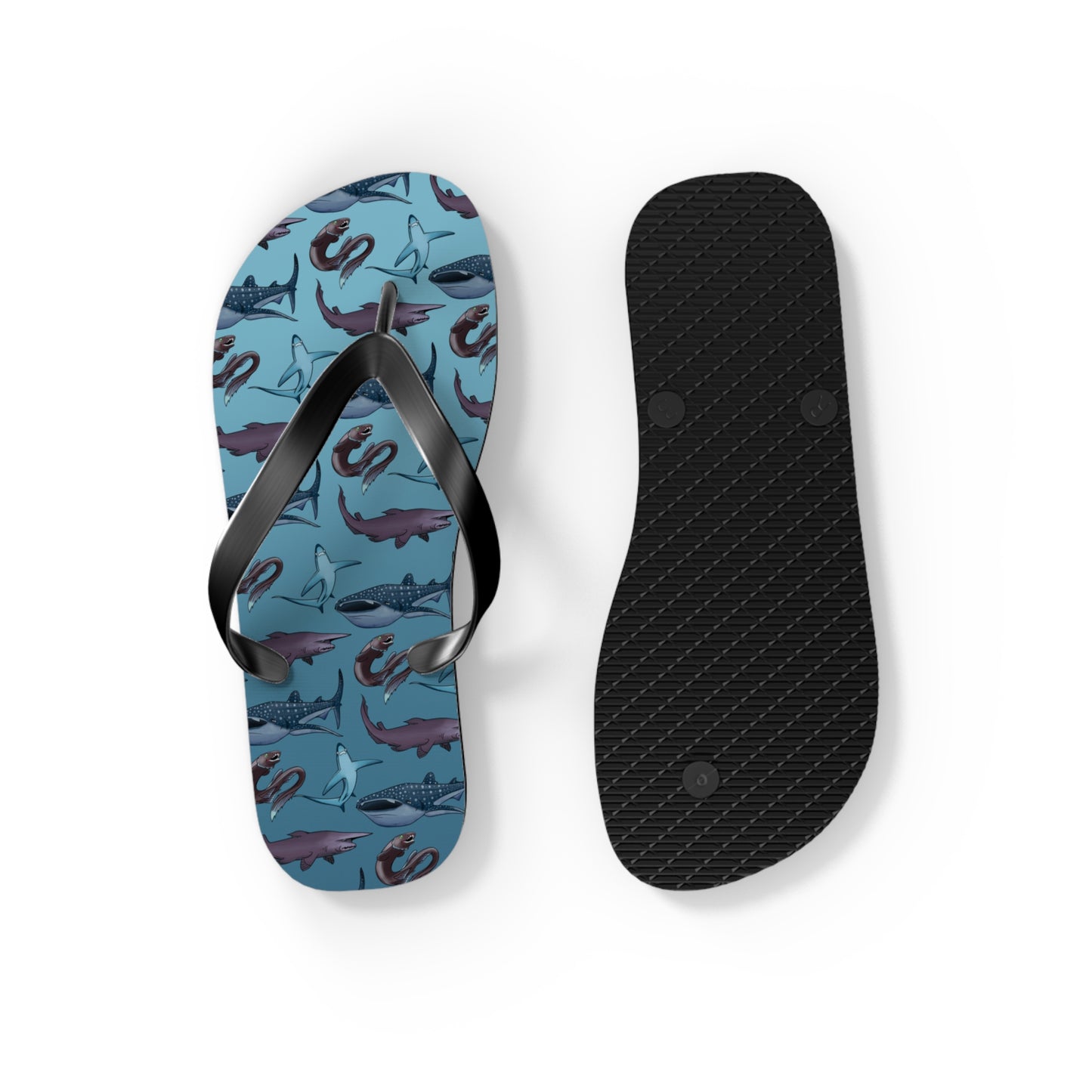 Shark Pattern Summer Beach and Pool Flip Flops