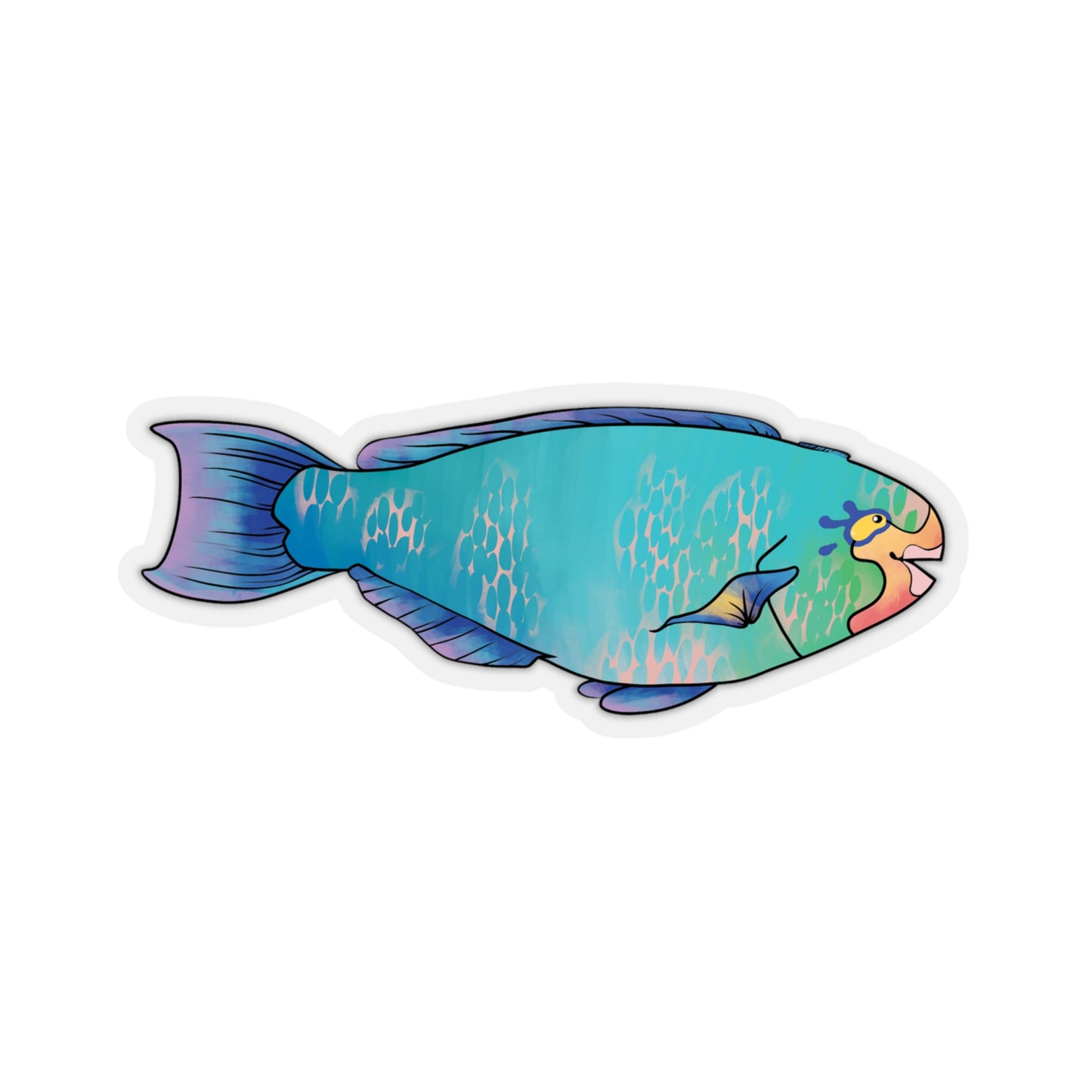 Parrot fish Tropical fish ocean marine animal Kiss-Cut Sticker