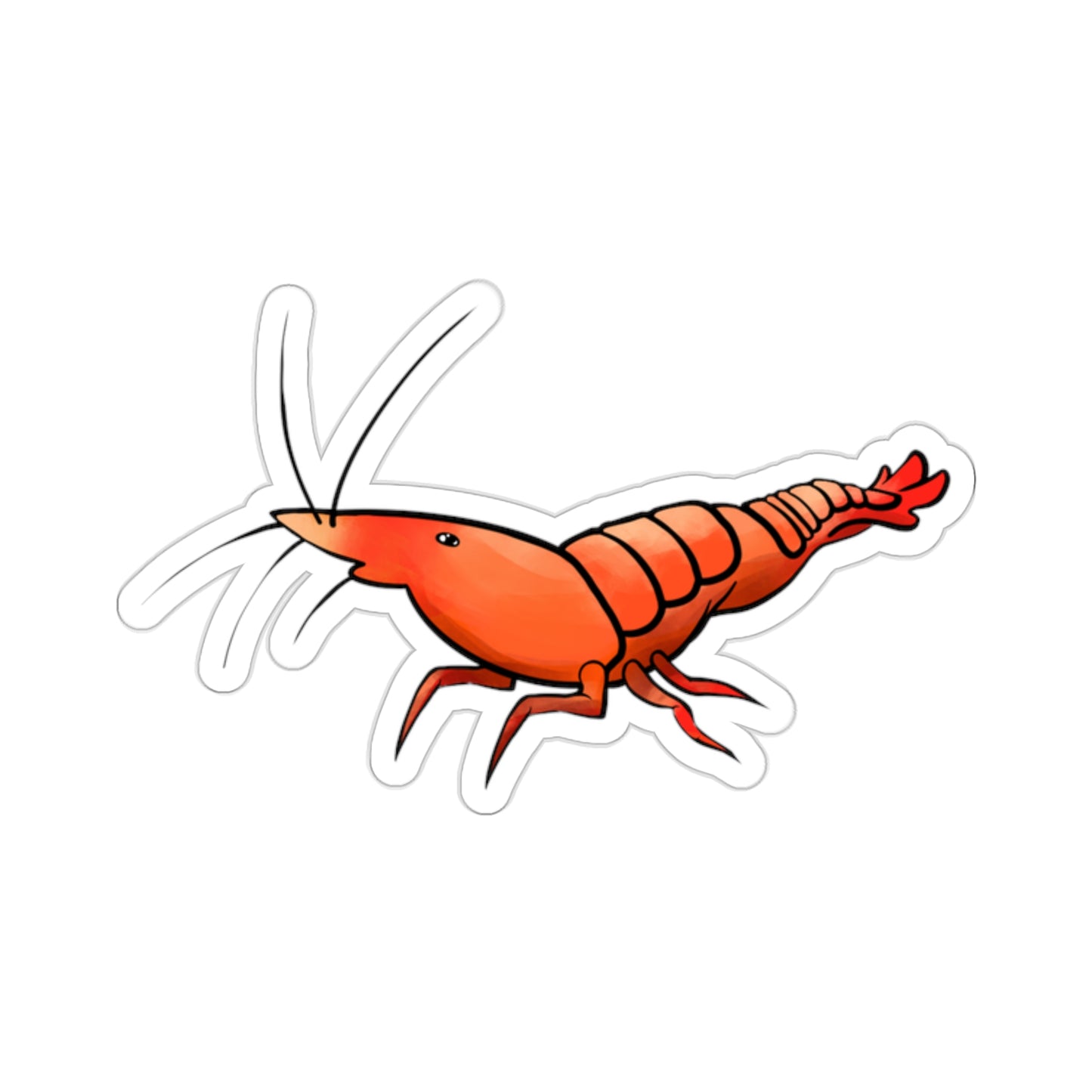 Little Shrimp ocean marine sea animal Kiss-Cut Sticker