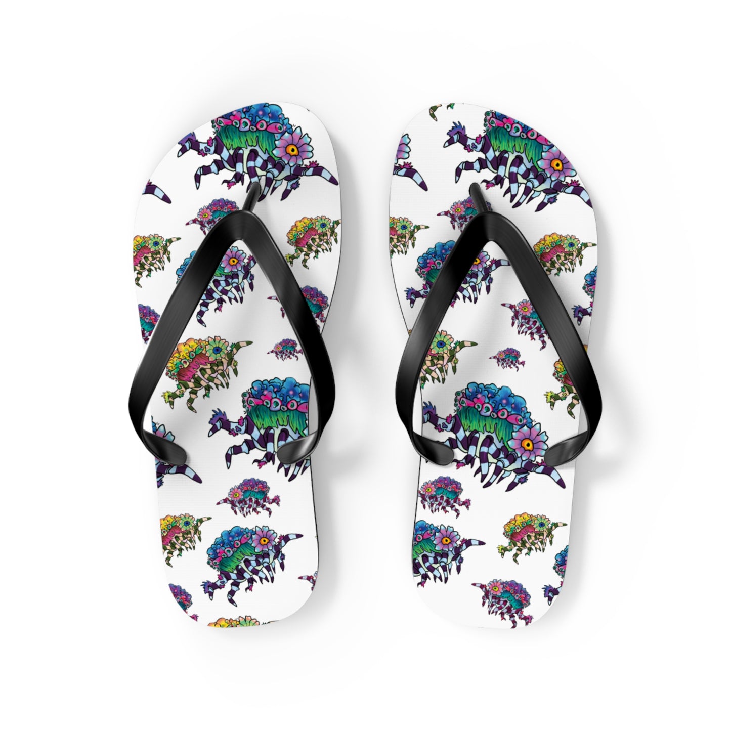 Decorator Crab Summer Beach and Pool Flip Flops