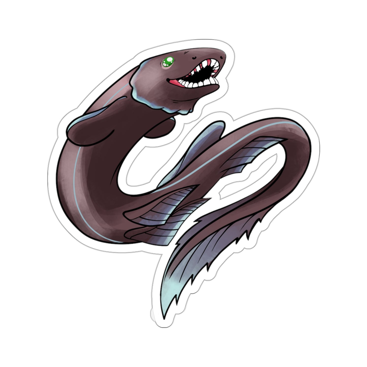 Frilled shark ocean marine sea animal Kiss-Cut Sticker