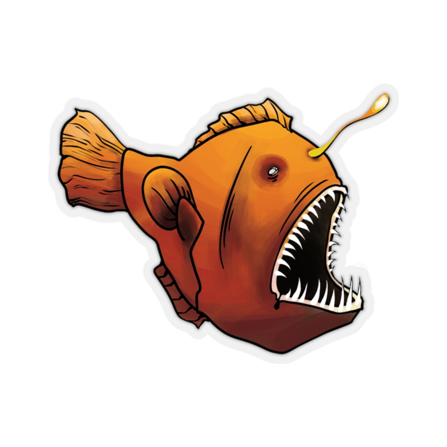Angler fish deep sea midnight zone marine animal Kiss-Cut Sticker