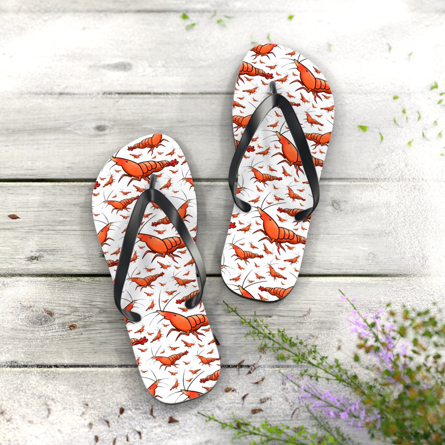 Shrimp Summer Beach and Pool Flip Flops