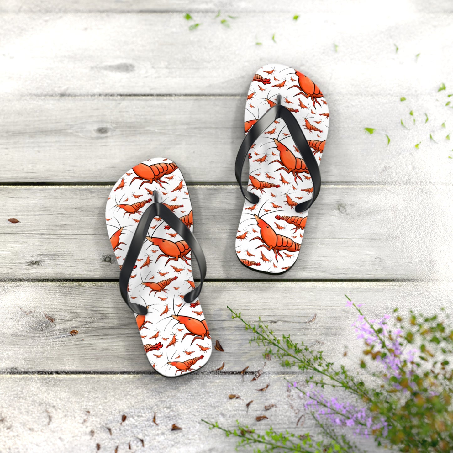 Shrimp Summer Beach and Pool Flip Flops