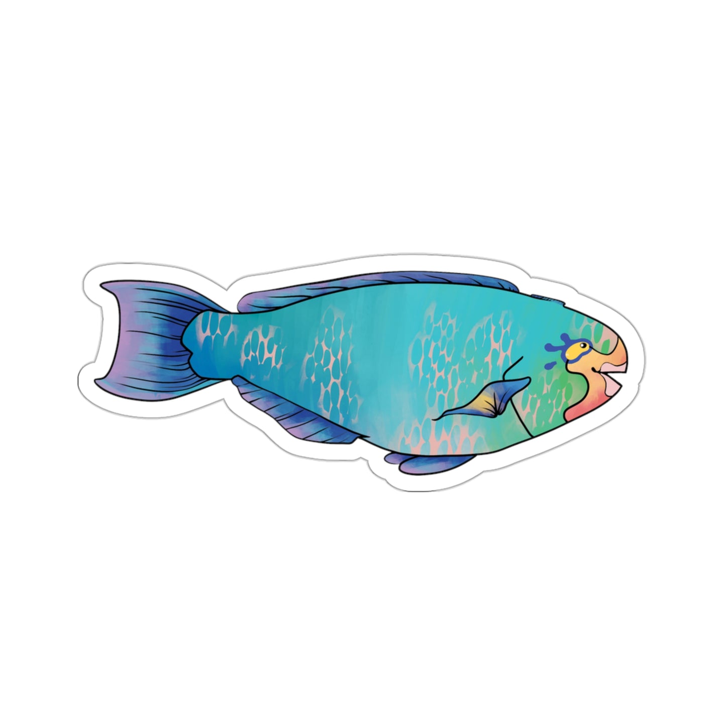 Parrot fish Tropical fish ocean marine animal Kiss-Cut Sticker