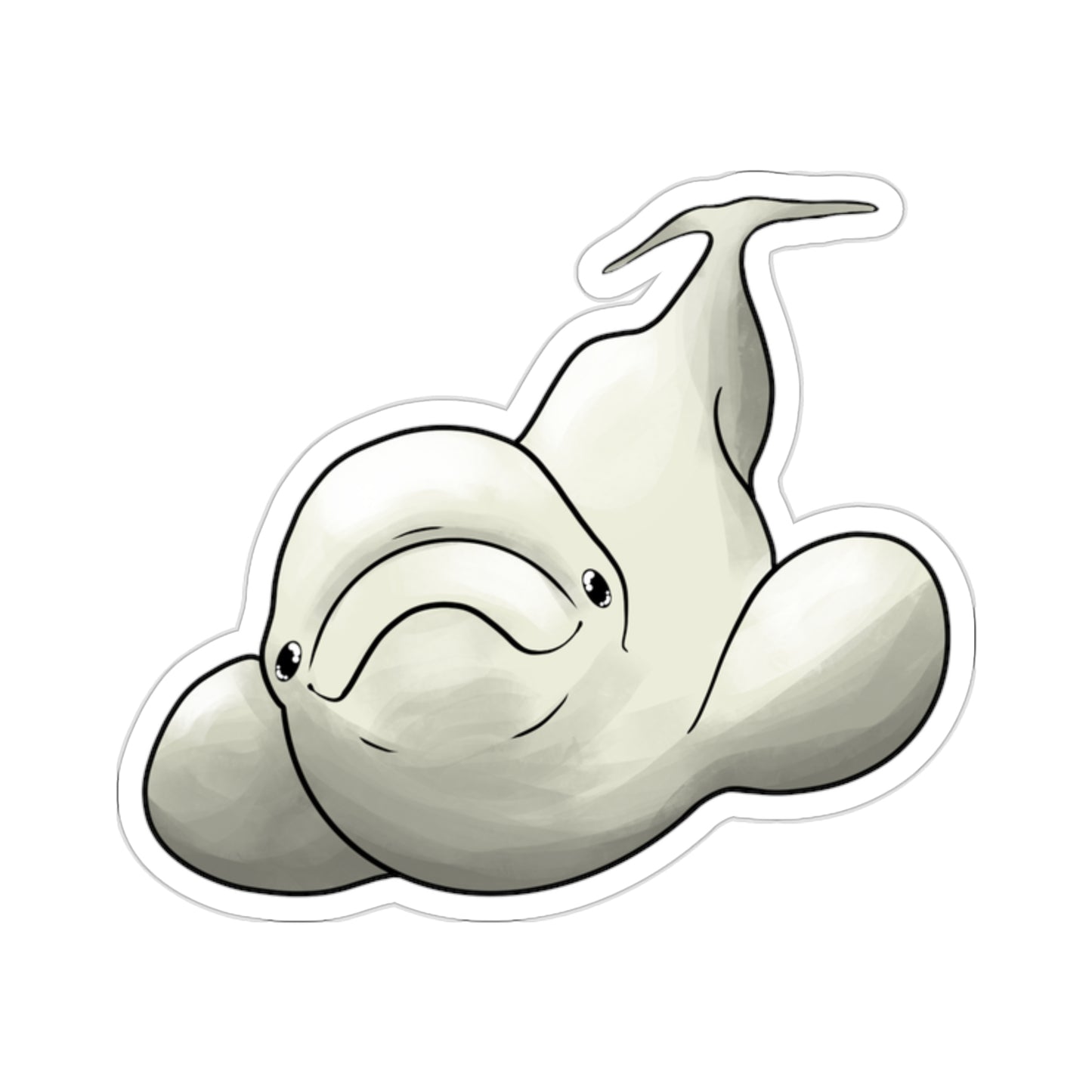 Beluga whale baby beluga ocean marine animal Kiss-Cut Sticker