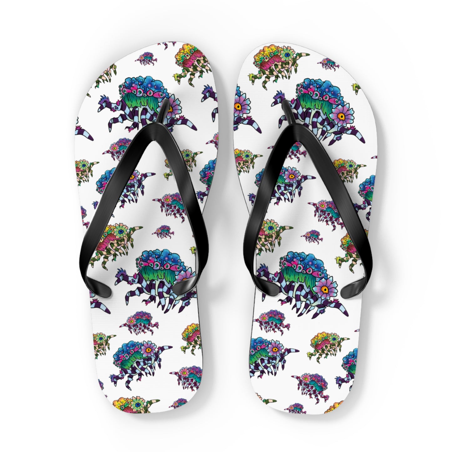 Decorator Crab Summer Beach and Pool Flip Flops