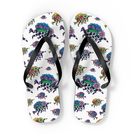 Decorator Crab Summer Beach and Pool Flip Flops