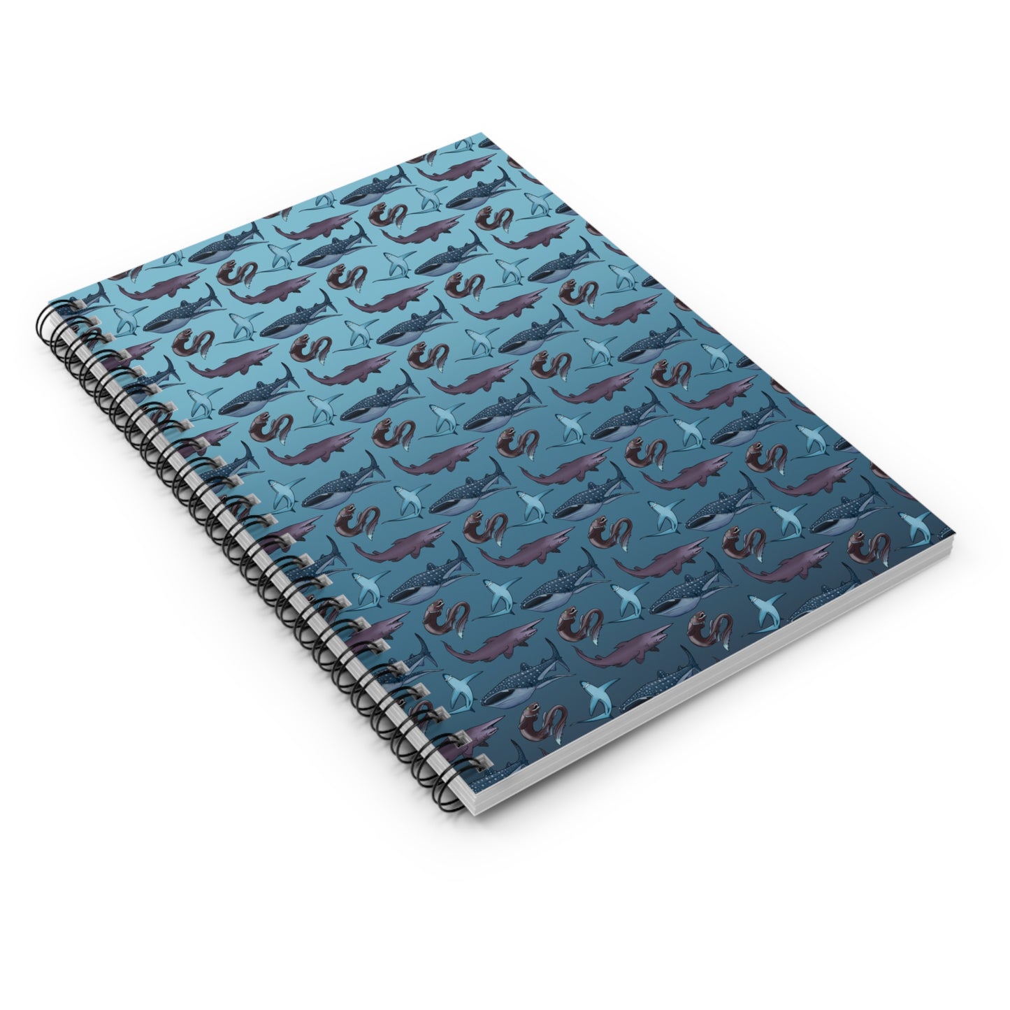 Shark Pattern Spiral Notebook - Ruled Line