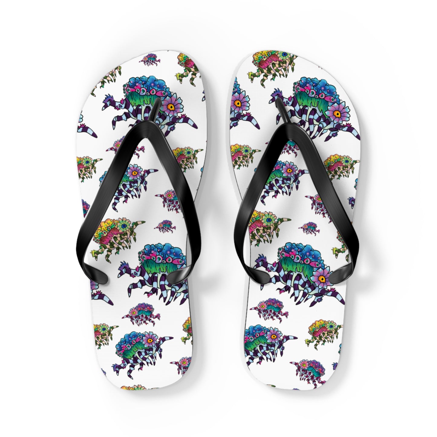Decorator Crab Summer Beach and Pool Flip Flops