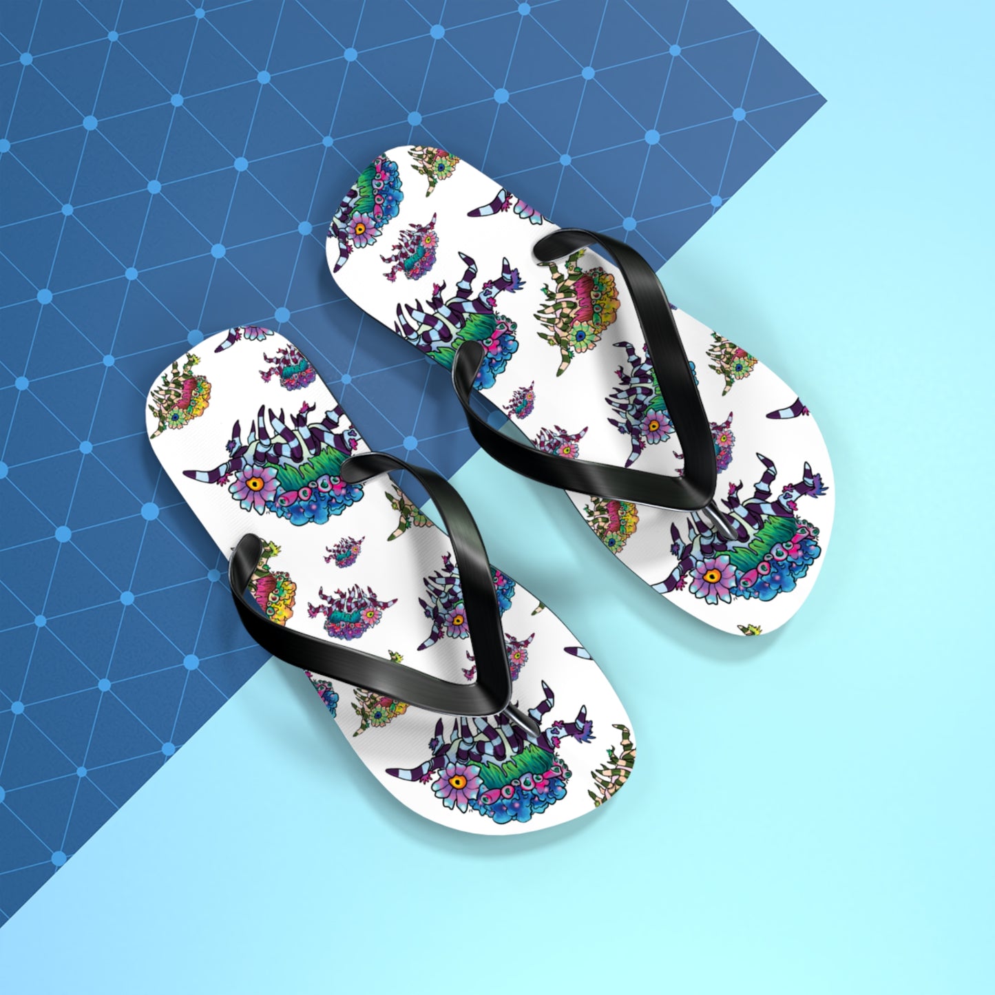 Decorator Crab Summer Beach and Pool Flip Flops
