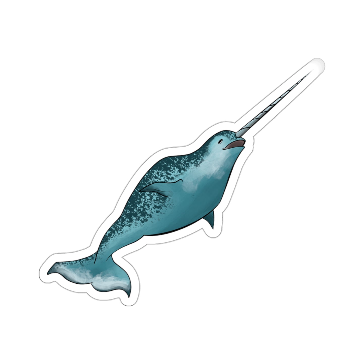 Narwhale whale ocean marine animal Kiss-Cut Sticker
