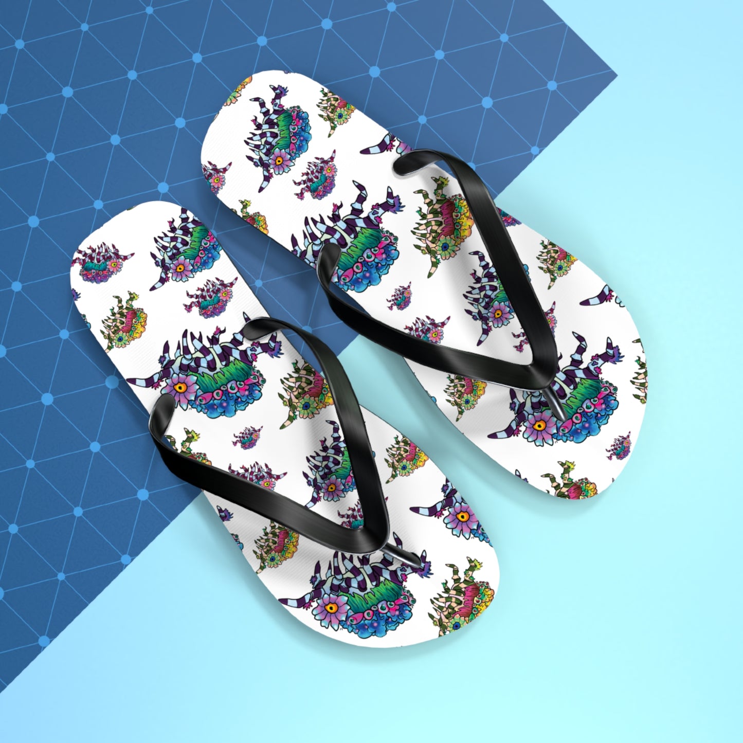 Decorator Crab Summer Beach and Pool Flip Flops